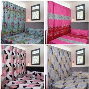 JUEGO DE SABANAS CON CORTINA